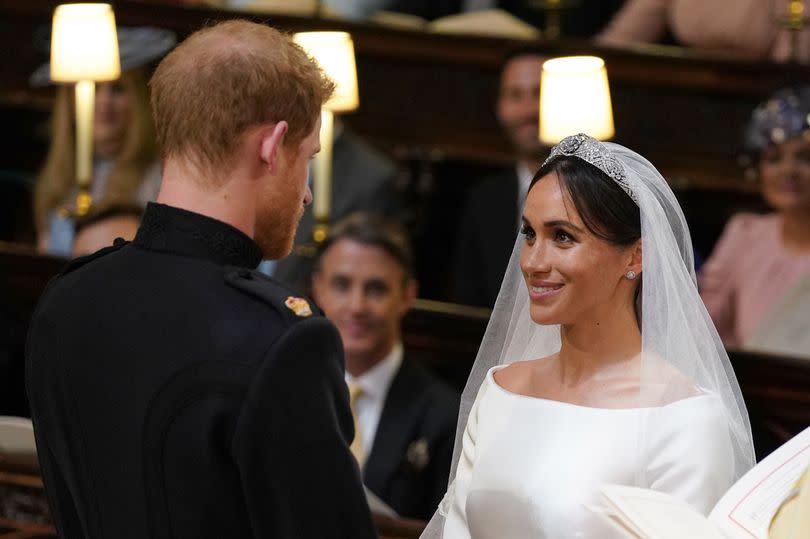 Prince Harry and Meghan Markle during their wedding