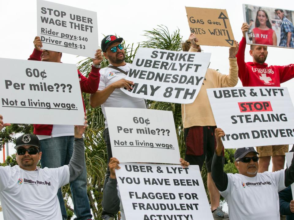 uber lyft drivers protest