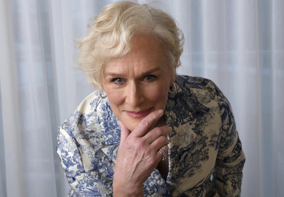 ARCHIVO - Glenn Close, nominada a un Oscar a mejor actriz por su papel en "The Wife" posa en el 91o almuerzo de nominados a los Premios de la Academia en Beverly Hills, California, el 4 de febrero de 2019. Close charló con The Associated Press sobre su récord de 8 nominaciones en los Oscar. (Foto Chris Pizzello/Invision/AP, archivo)