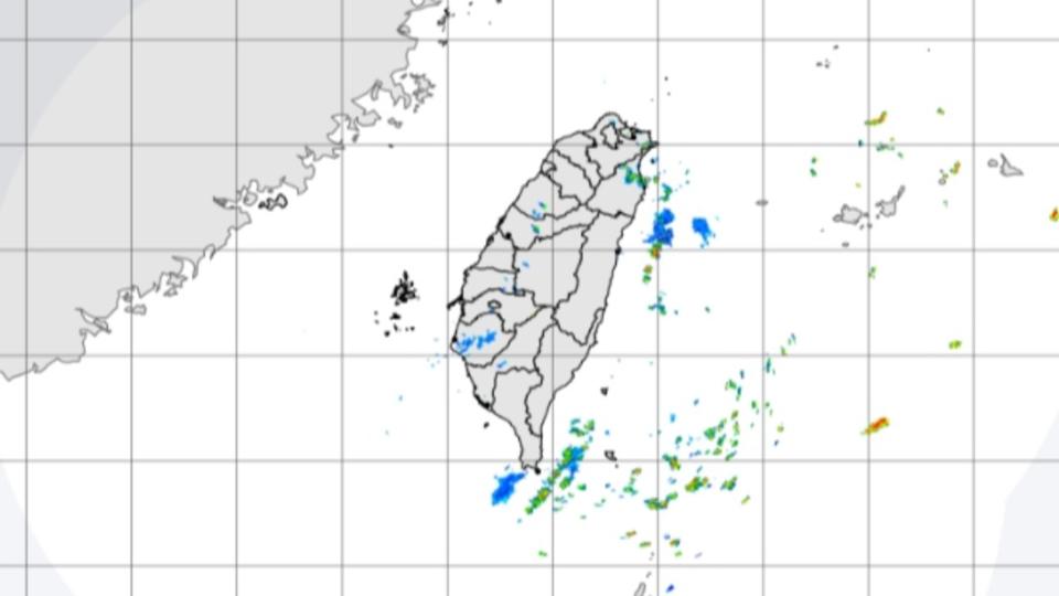 今（27）日台灣上空水氣少。（圖／中央氣象局）