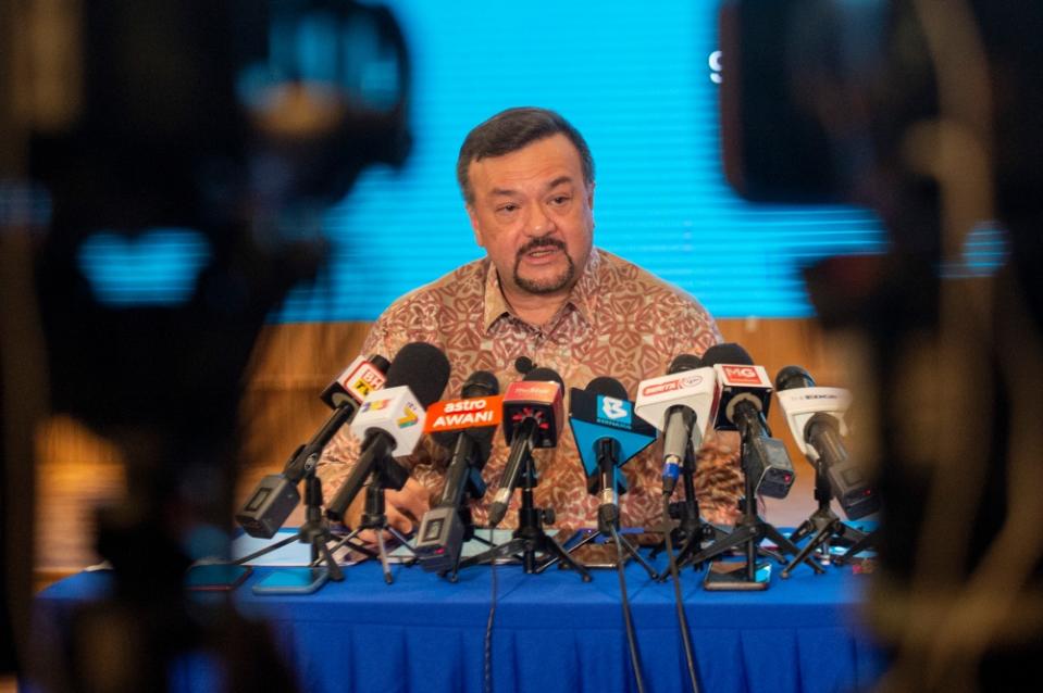 Second Finance Minister Datuk Seri Amir Hamzah Azizan speaks during the press conference regarding the diesel subsidy targeting in Putrajaya on June 9, 2024. — Picture by Shafwan Zaidon