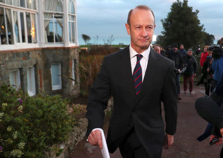 Henry Bolton, the leader of UKIP (United Kingdom Independence Party) gives a statement in Folkestone, Britain, January 22, 2018. REUTERS/Hannah McKay