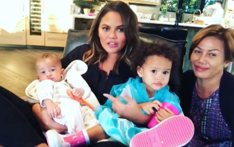 Chrissy Teigen, Miles, Luna and Vilailuck