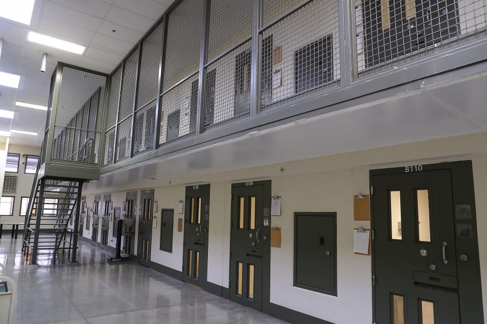 The segregation unit at the U.S. Immigration and Customs Enforcement's (ICE) Adelanto processing Center in Adelanto, California.