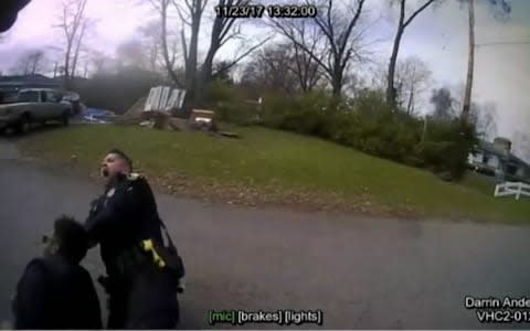 An officer is struck with a stun gun - Credit: APTN / RIVERSIDE POLICE DEPARTMENT VIA WHIO