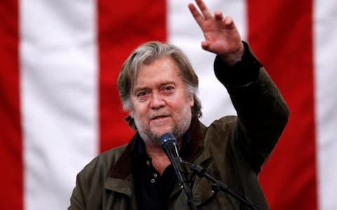 Former White House strategist Steve Bannon, who Michael Wolff called 'a godsend for any writer' - Credit: &nbsp;JONATHAN BACHMAN/&nbsp;REUTERS