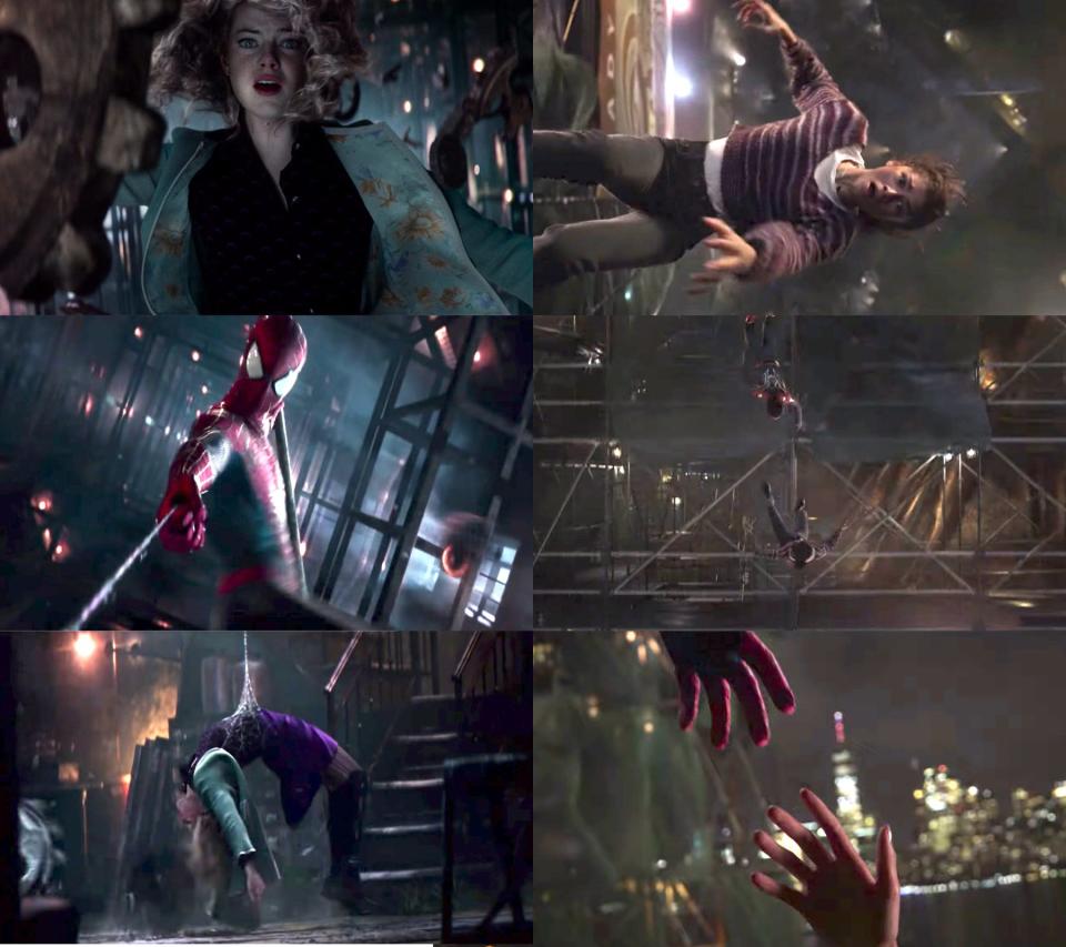 Emma Stone as Gwen Stacy in "The Amazing Spider-Man 2" and Zendaya as MJ in "Spider-Man: No Way Home."