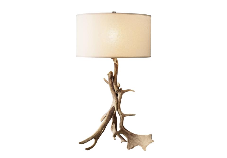 Natural antler table lamp.