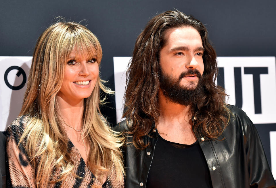 MUNICH, GERMANY - APRIL 18: Heidi Klum and Tom Kaulitz during the 3rd ABOUT YOU Awards at Bavaria Studios on April 18, 2019 in Munich, Germany. (Photo by Hannes Magerstaedt/WireImage)