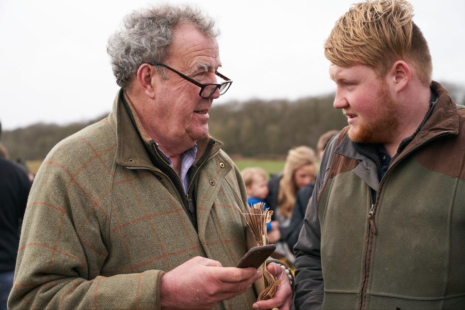 Likely lads: Jeremey Clarkson with Kaleb Cooper, the 23-year-old star of the show (Press Handout)