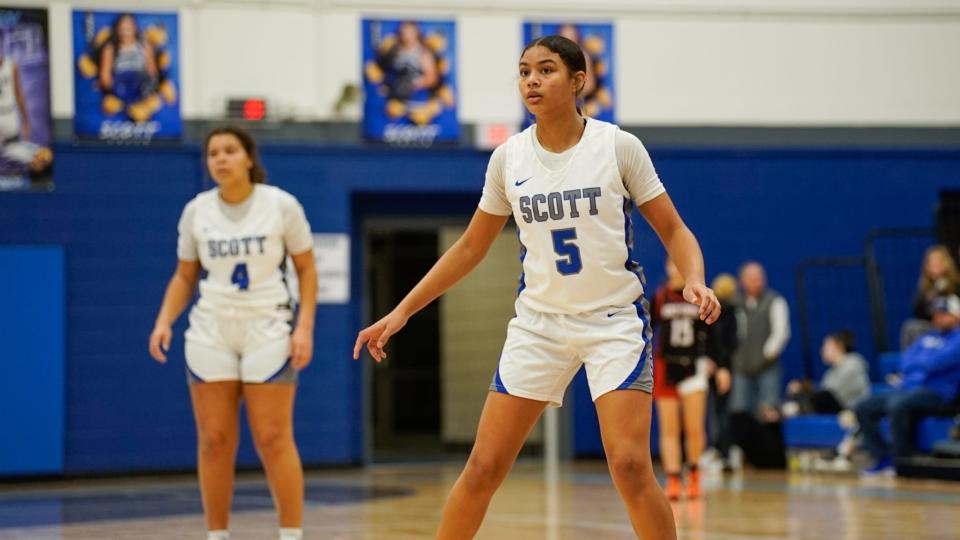 Scott eighth-grader Nakiah Mejia (5) is one of several underclassmen who have made an impact for the Eagles this season.