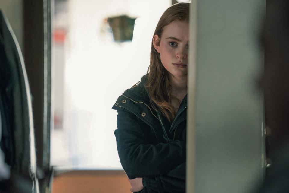 Ellie (Sadie Sink), who's close to flunking out of school, is still angry at her father after he left years ago in "The Whale."