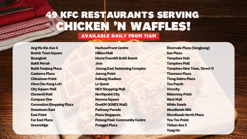 an infographic of Chicken 'N Waffles locations