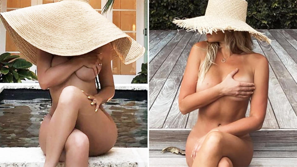 Kylie Jenner and Paulina Gretzky, pictured here striking similar poses.