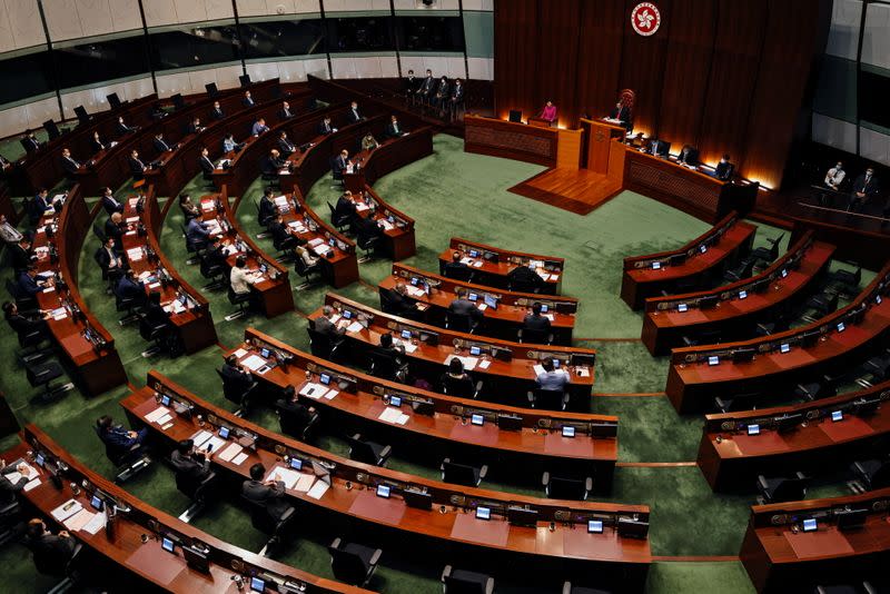 A general view of Hong Kong Chief Executive Carrie Lam’s quarterly "Question and Answer Session" at the Legislative Council, in Hong Kong