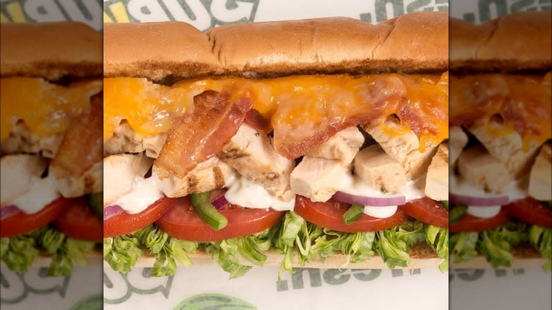 Subway chicken and bacon ranch sub