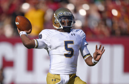 Everett Golson had a rocky 2014 at Notre Dame. (AP)