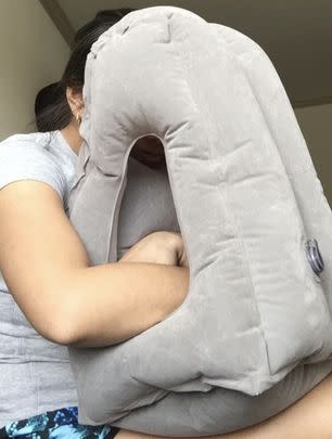 An inflatable wedge pillow