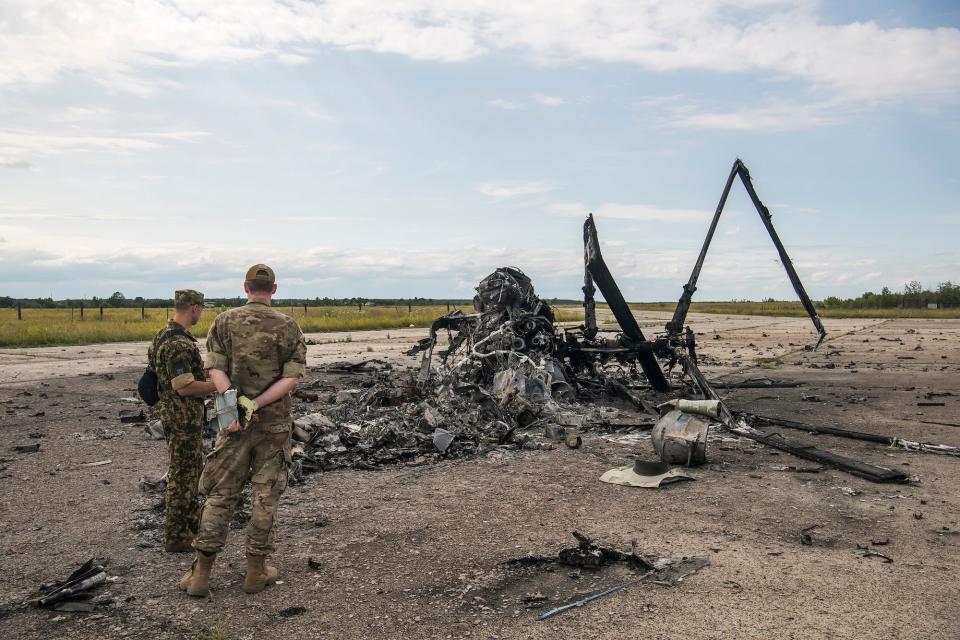 Russian Ka-52 Alligator attack helicopter in Ukraine