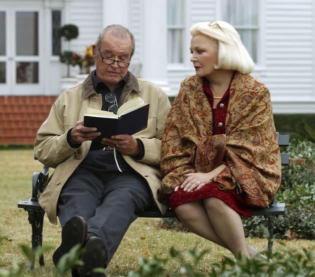 James Garner and Gena Rowlands on the set of The Notebook