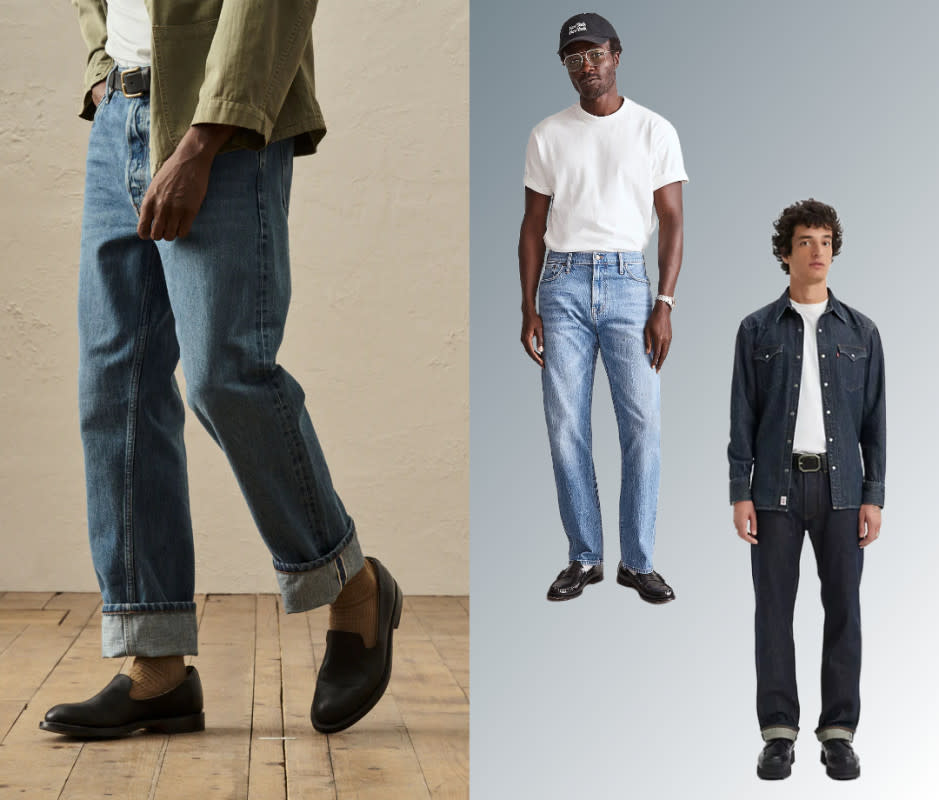 <h3>Avoid: Skinny jeans. <br>Embrace: Straight leg, relaxed jeans.</h3><p><em>From left: Buck Mason, Madewell, Levi's</em></p><p>We are referring specifically to jeggings or jeans that look like they could be peeled off a guy's legs. When your jeans leave you with no room to breathe not only is comfort sacrificed, but they are also reminiscent of what dominated jeans shelves about 10 years ago. Instead, opt for a slim or straight relaxed fit throughout the leg that gives some space, allowing for a more stylish silhouette. I like a slight taper as long as there is room throughout. You want to wear your jeans and not have them wear you.</p><p><strong>Try these jeans: </strong></p>