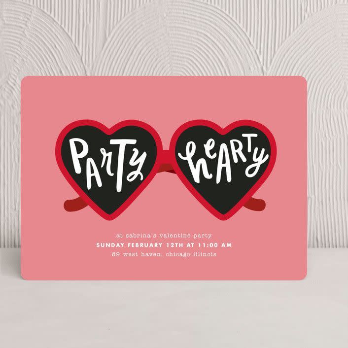 <p><a href="https://go.redirectingat.com?id=74968X1596630&url=https%3A%2F%2Fwww.minted.com%2Fproduct%2Fholiday-party-invitations%2FMIN-MQQ-HPA%2Fparty-hearty&sref=https%3A%2F%2F" rel="nofollow noopener" target="_blank" data-ylk="slk:Shop Now;elm:context_link;itc:0;sec:content-canvas" class="link rapid-noclick-resp">Shop Now</a></p><p>Party Hearty</p><p>minted.com</p><p>$44.00</p>