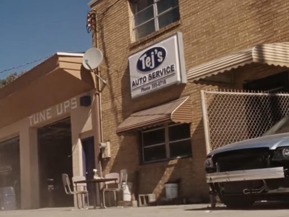 Tej's auto shop seen in "Fast Five."