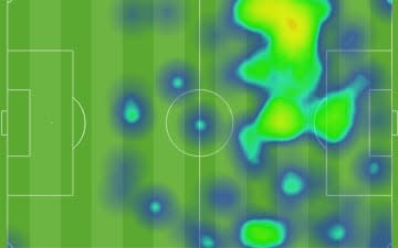 Combined heat map of Antoine Griezmann, Ousmane Dembélé and Kylian Mbappé in the game against Australia - Credit: OPTA