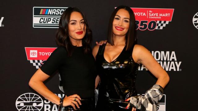 Brie and Nikki Bella don matching outfits while visiting SiriusXM