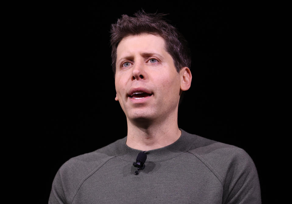 SAN FRANCISCO, CALIFORNIA - NOVEMBER 06: OpenAI CEO Sam Altman speaks during the OpenAI DevDay event on November 06, 2023 in San Francisco, California. Altman delivered the keynote address at the first-ever Open AI DevDay conference.(Photo by Justin Sullivan/Getty Images)