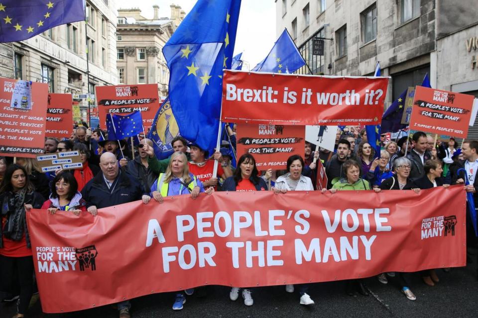 A People's Vote march was also held in Liverpool during the Labour party conference (PA Wire/PA Images)