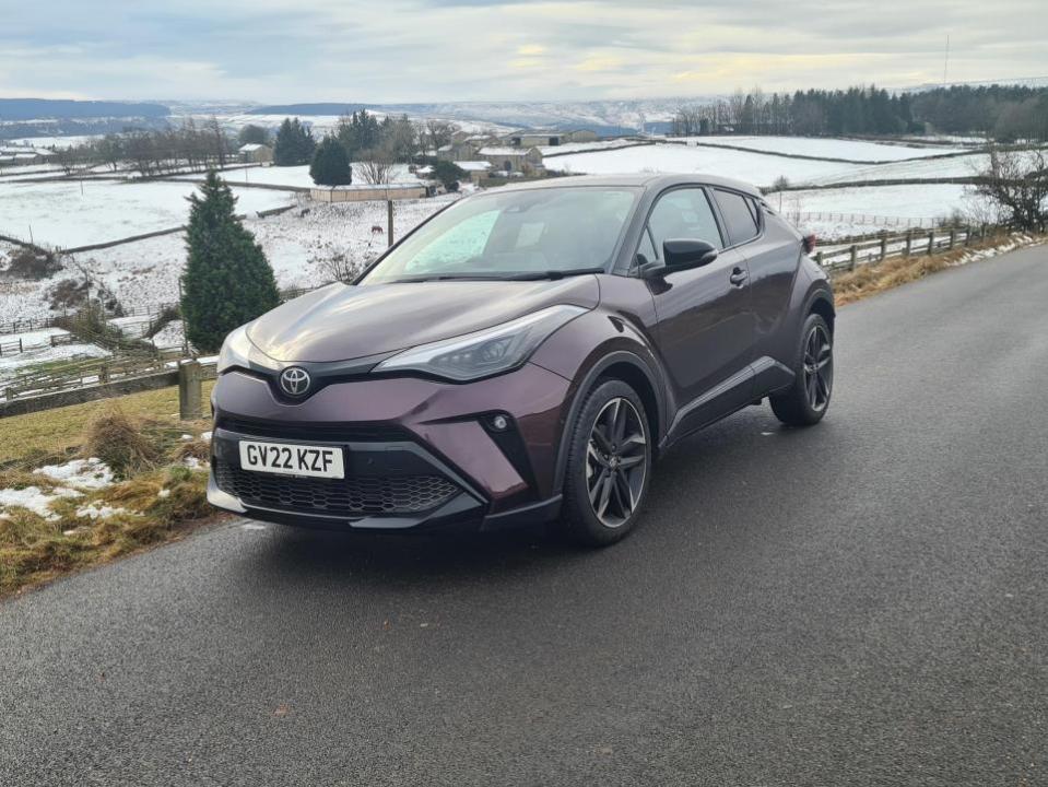 Bradford Telegraph and Argus: The Toyota C-HR pictured in wintry conditions in West Yorkshire