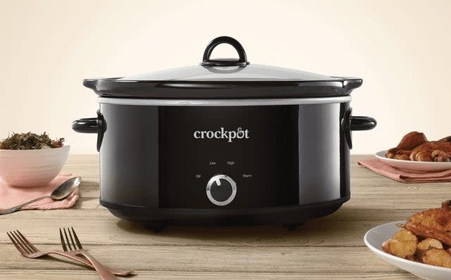 The crockpot on a counter