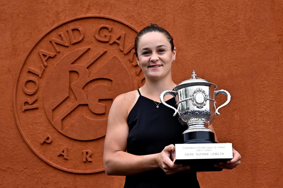 Pictured here, Ash Barty with her 2019 French Open trophy.