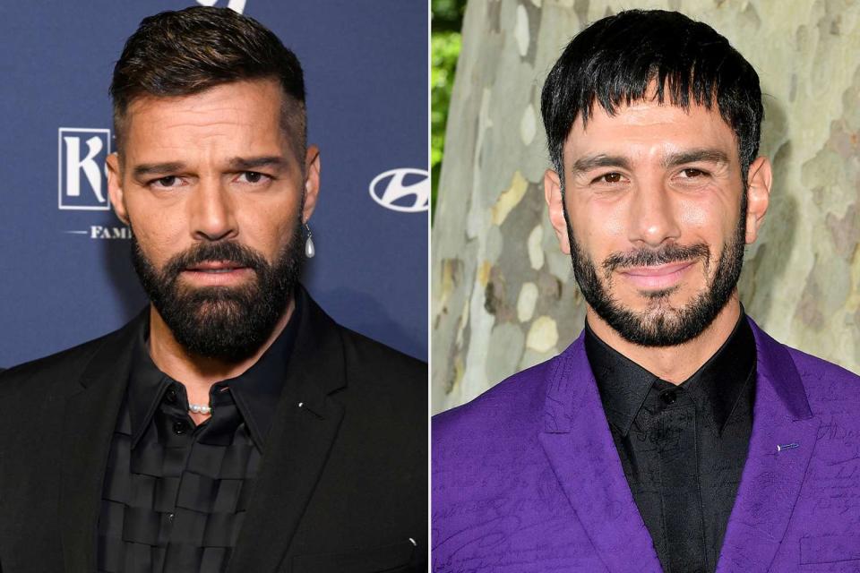 <p>Michael Kovac/Getty, Dominique Charriau/WireImage</p> Ricky Martin and Jwan Yosef.