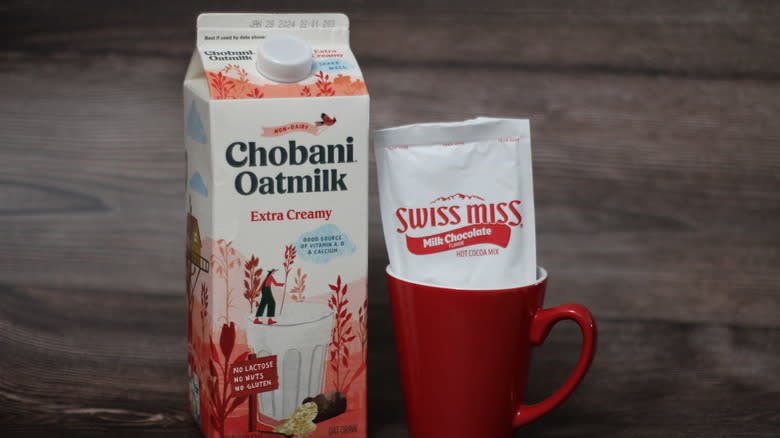 Oat milk with red mug