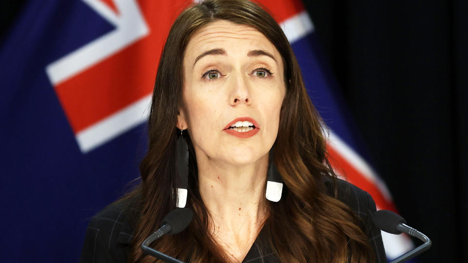 Jacinda Ardern, pictured here speaking to the media in Auckland.