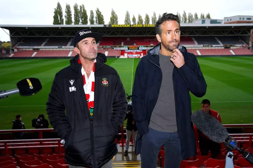 Wrexham co-chairmen Rob McElhenney (left) and Ryan Reynolds. Wrexham AFC