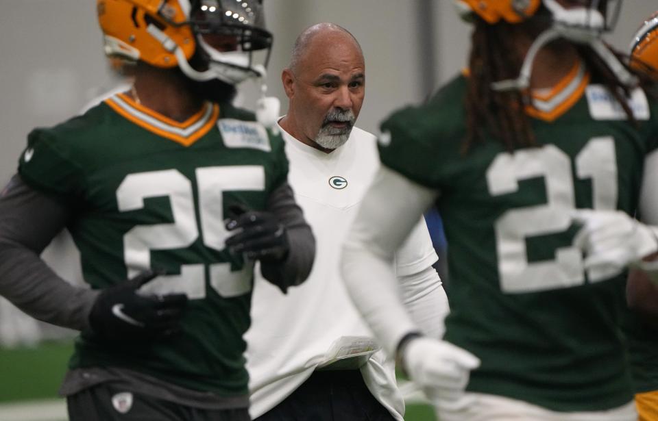 Special teams coordinator Rich Bisaccia is shown during Green Bay Packers minicamp Tuesday, June 7, 2022 in Green Bay, Wis.<br>Packers08 21