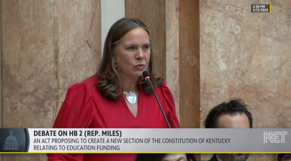 Majority Caucus Chair Suzanne Miles, R-Owensboro, sponsored House Bill 2, which would give voters the choice of amending the state constitution to allow taxpayer dollars to go to non-public schools, like charter and private schools.