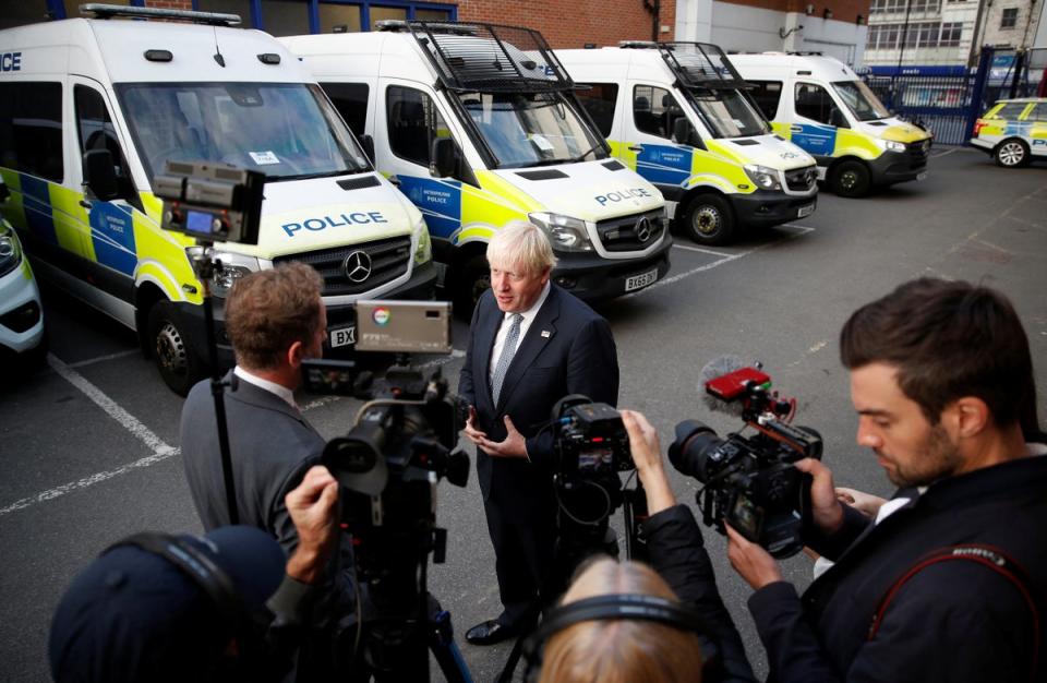 Prime Minister Boris Johnson speaks to the media (Peter Nicholls/PA) (PA Wire)