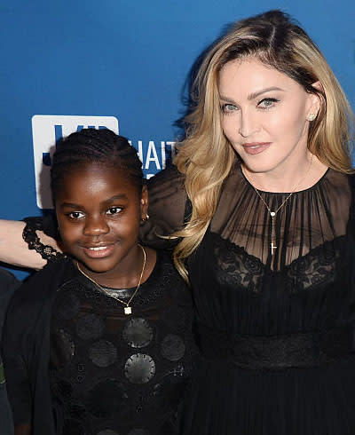 Madonna and Mercy in January. (Photo: Getty Images)