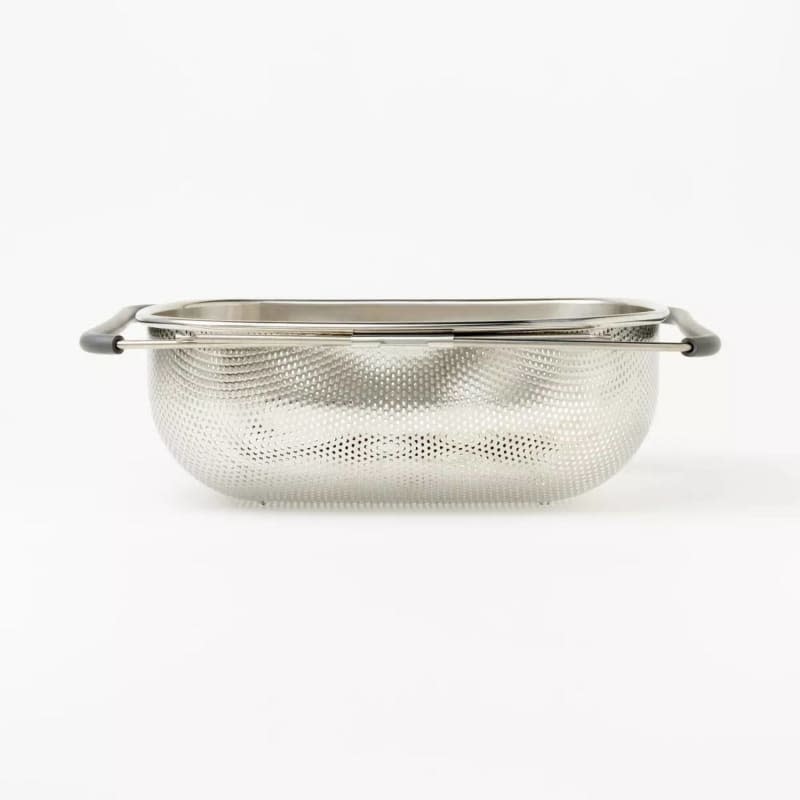 7qt Stainless Steel Expandable Over the Sink Mesh Colander Silver