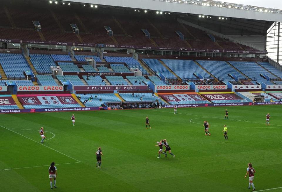 A view of the action inside Villa Park.