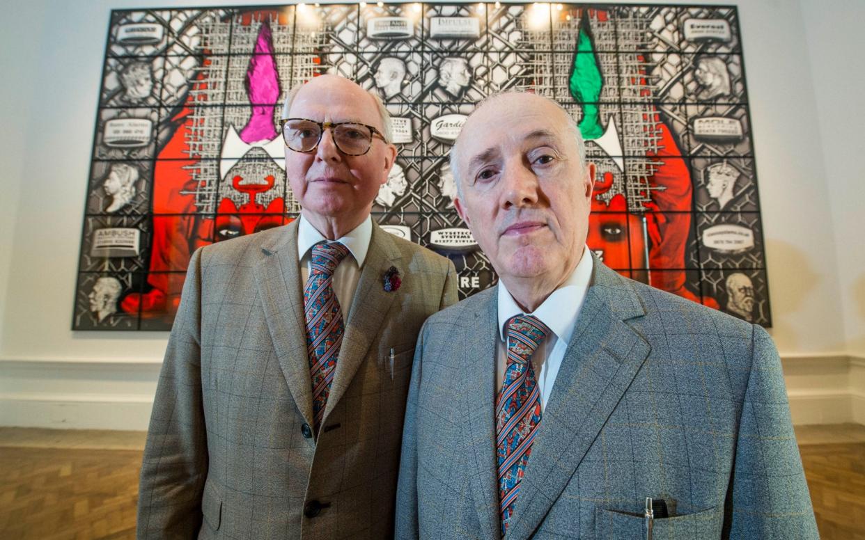 Although two separate people, Italian-born Gilbert Prousch, 73, and George Passmore, 75, from Devon, will have a just a single vote on matters before the RA. Image Caption:  - Evening Standard / eyevine