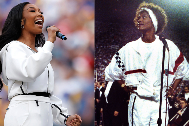 Brandy Channels Whitney Houston's Style to Sing National Anthem