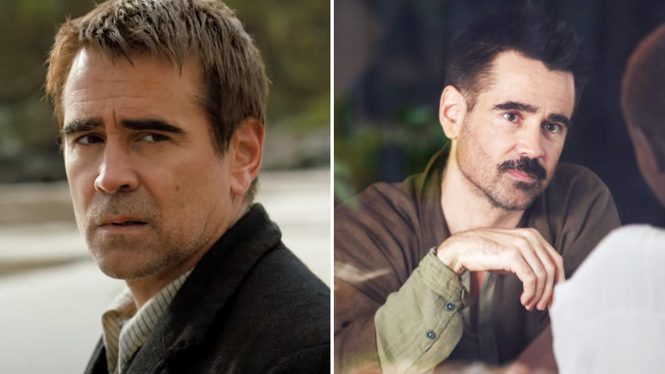 Colin Farrell in “The Banshees of Inisherin” (Searchlight Pictures) and “After Yang” (A24)