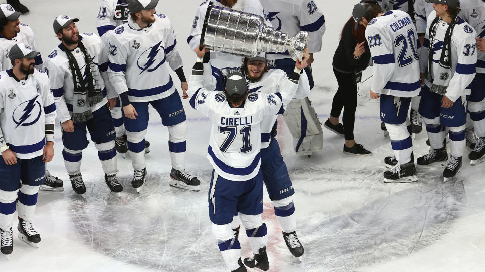 Anthony Cirelli and Mikhail Sergachev ought to receive offer sheets from rival teams. (Bruce Bennett/Getty Images)