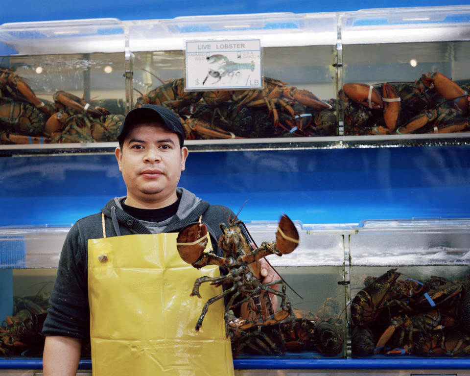 Pedro Ruiz&nbsp;works at the&nbsp;Sea &amp; Sea Fish Market in Harlem, New York City. He&nbsp;told Mu&ntilde;oz Boullosa a bit about himself:&nbsp;<br /><br />"I am from Puebla, Mexico. My work here is do the vegetables and keep the fish market clean. I have been in NYC 10 years now. I went back to Mexico in 2008, for 6 months. I think I like everything about NYC."