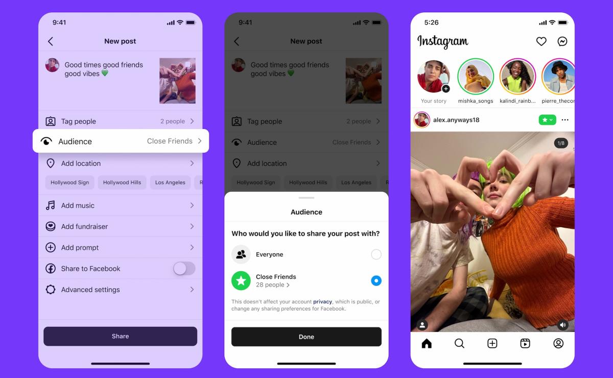 You can now limit Instagram posts and Reels to Close Friends